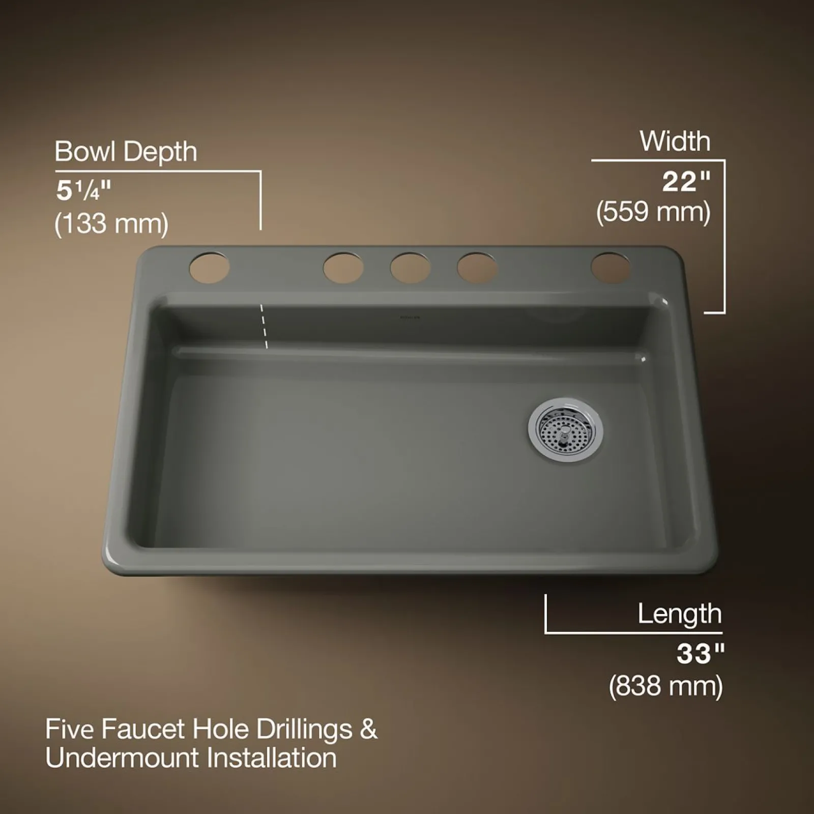 33" undermount single-bowl kitchen sink^Kohler Discount