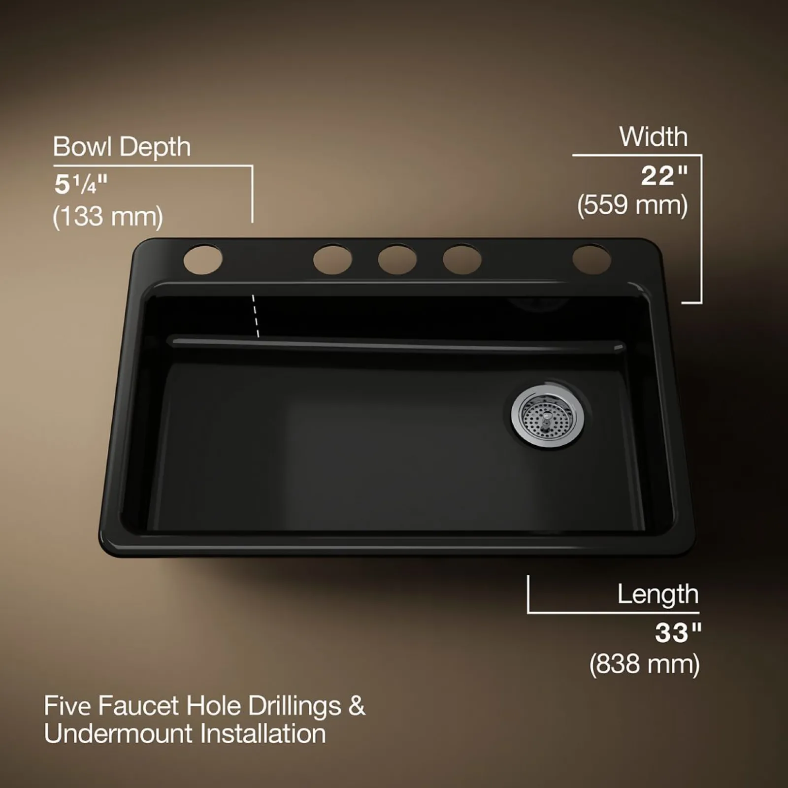 33" undermount single-bowl kitchen sink^Kohler Discount