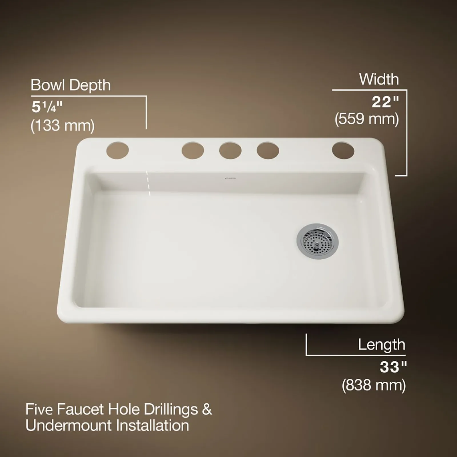 33" undermount single-bowl kitchen sink^Kohler Discount