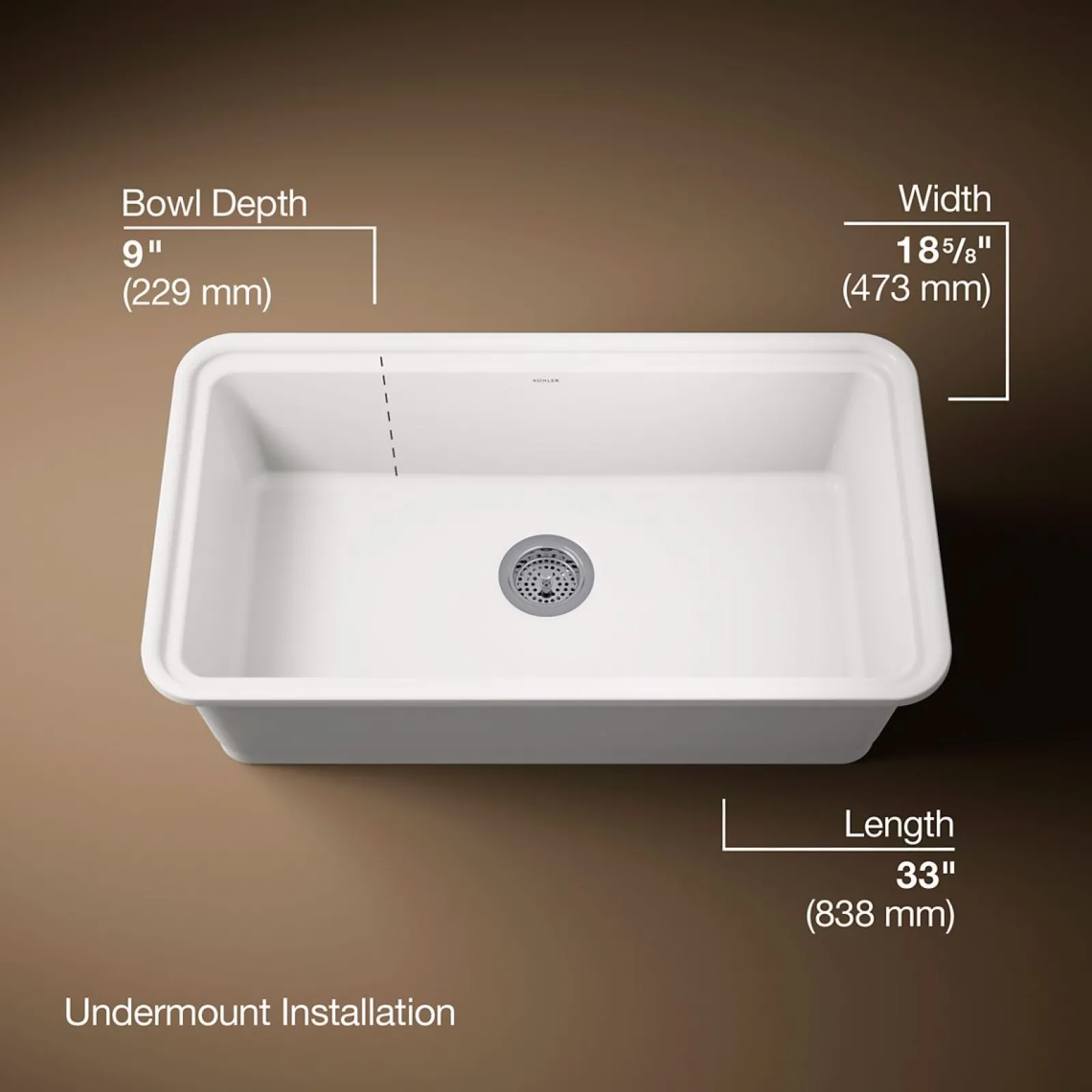 33" undermount single-bowl workstation kitchen sink^Kohler Outlet