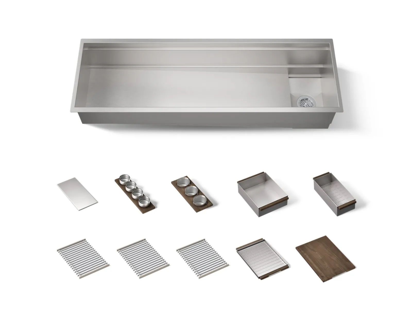 57-3/4" undermount single-bowl workstation kitchen sink^Kohler Hot
