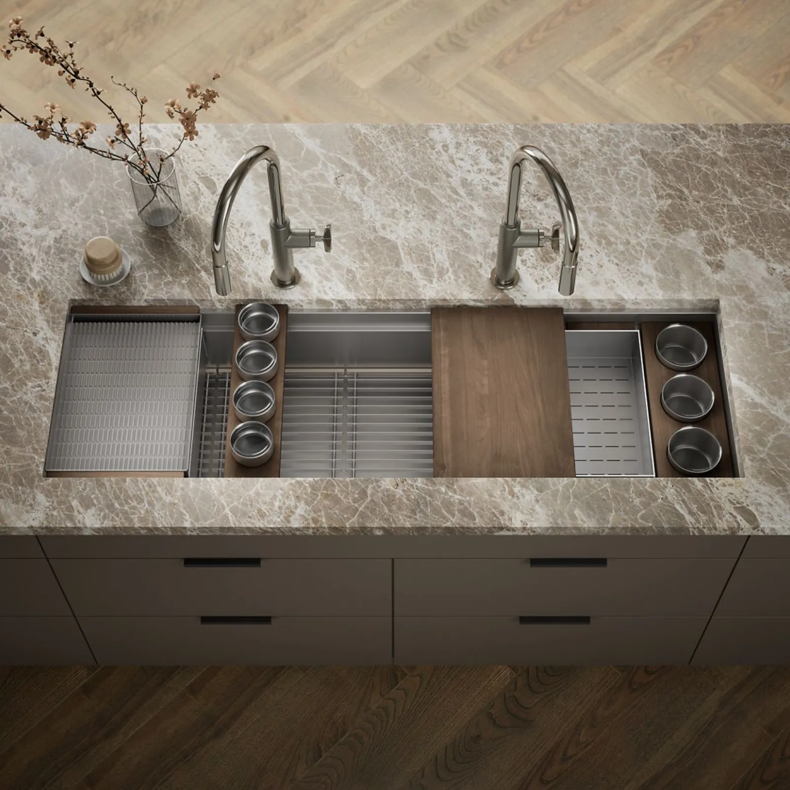 57-3/4" undermount single-bowl workstation kitchen sink^Kohler Hot