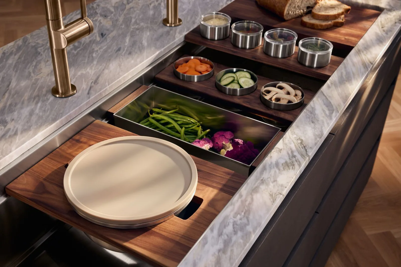 57-3/4" undermount single-bowl workstation kitchen sink^Kohler Hot