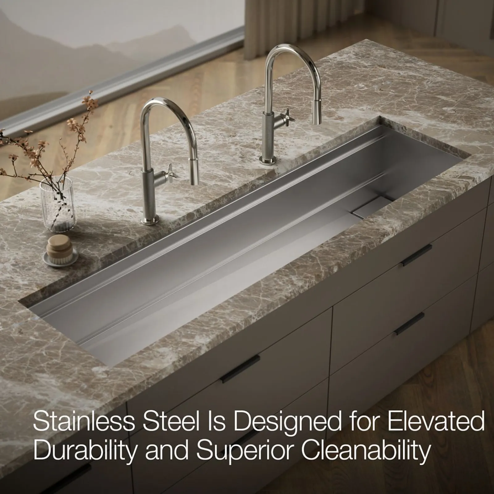 69-3/4" undermount single-bowl workstation kitchen sink^Kohler New