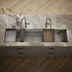 69-3/4" undermount single-bowl workstation kitchen sink^Kohler Sale