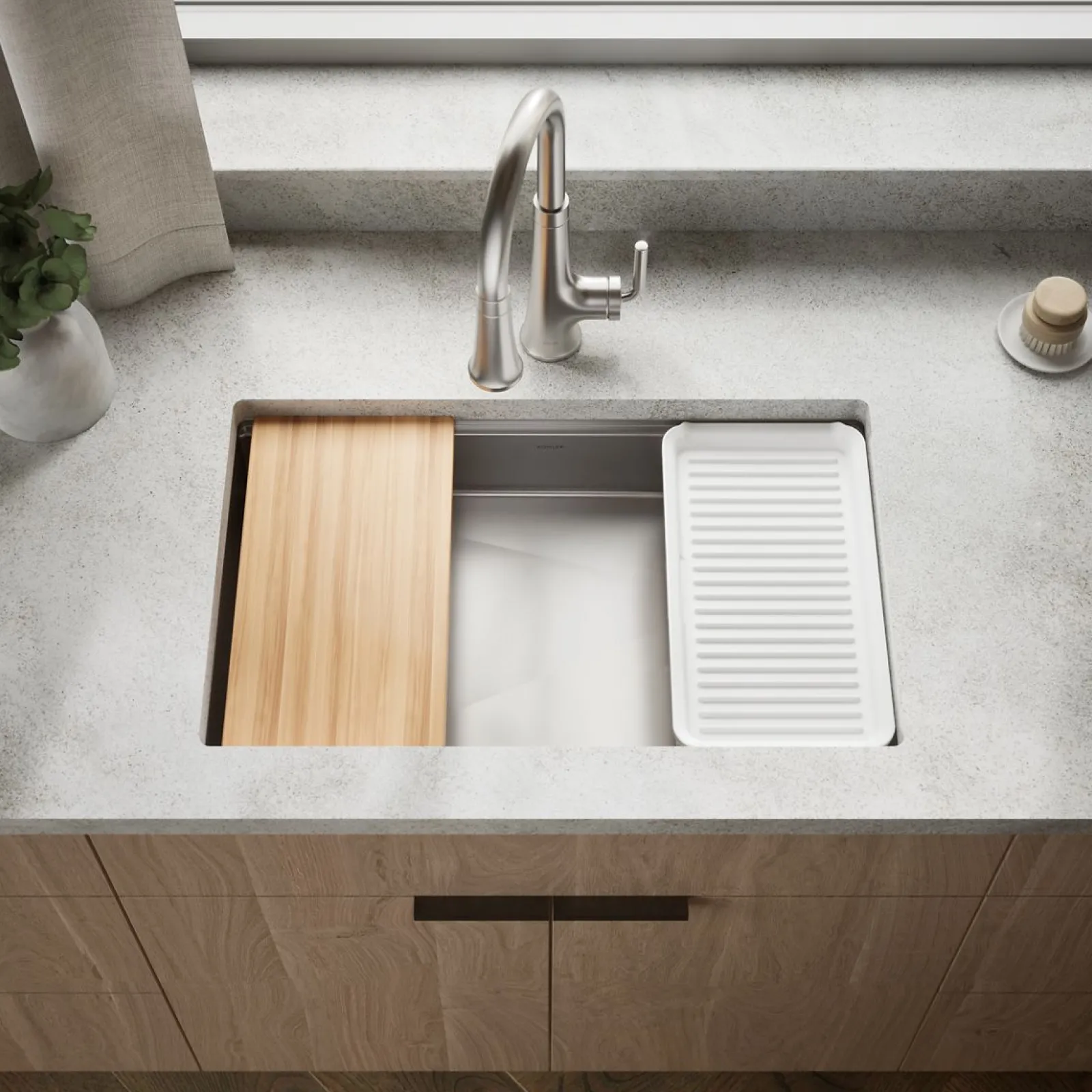 29" undermount single-bowl workstation kitchen sink^Kohler Sale