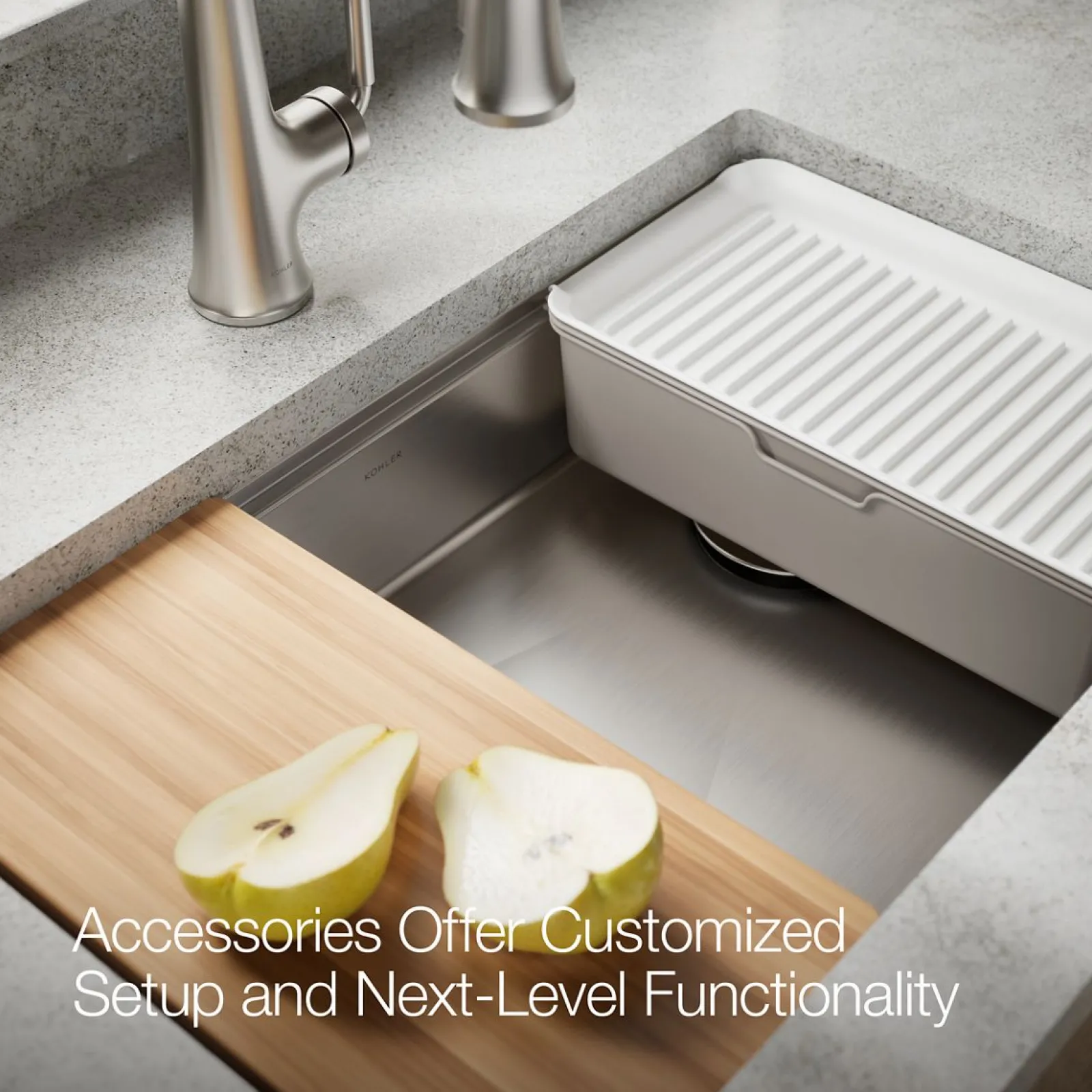 29" undermount single-bowl workstation kitchen sink^Kohler Sale