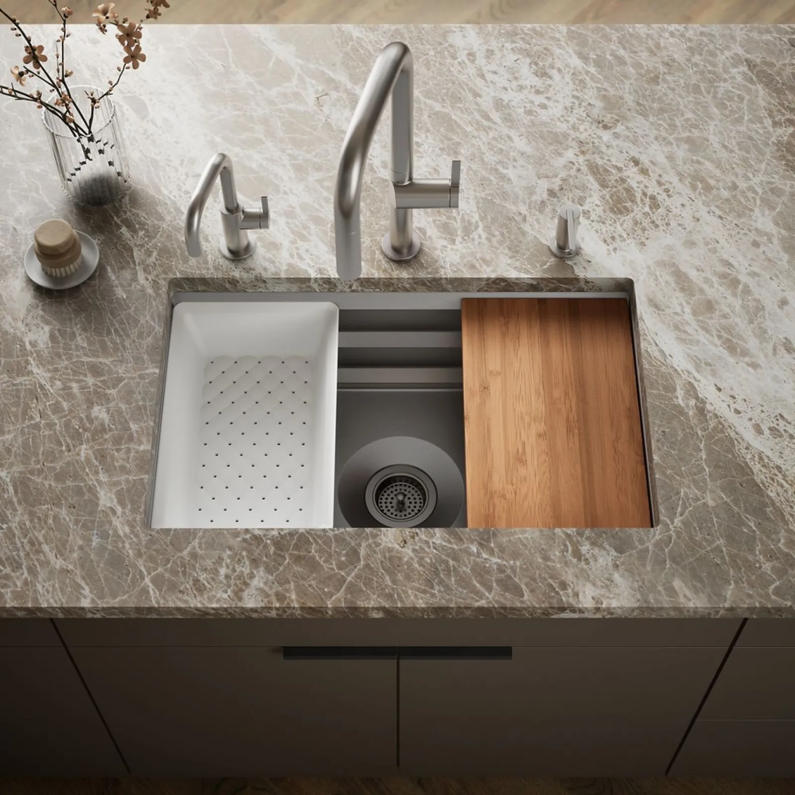 29" undermount single-bowl workstation kitchen sink^Kohler Outlet