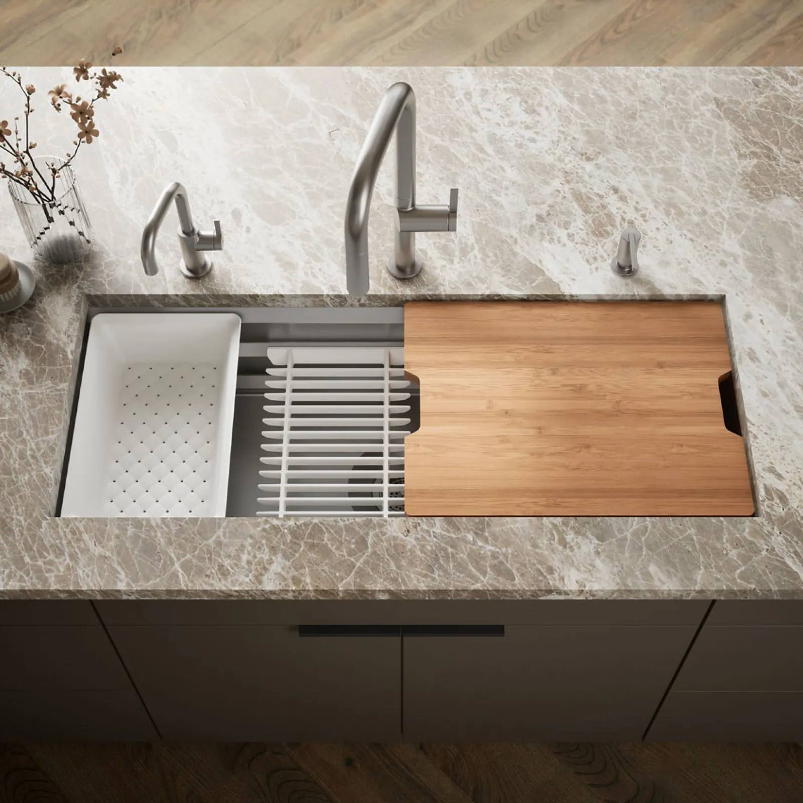 44" undermount single-bowl workstation kitchen sink^Kohler Best
