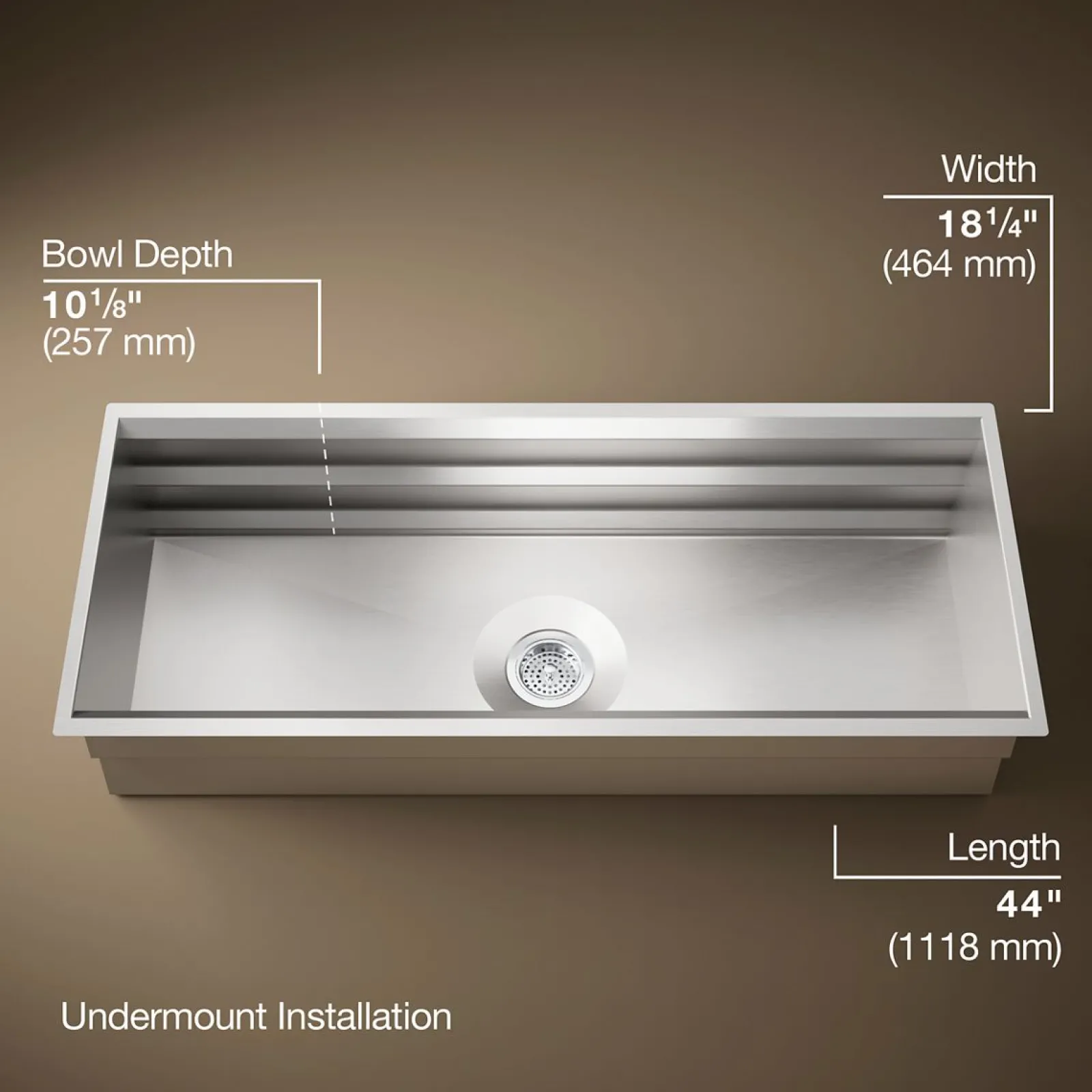 44" undermount single-bowl workstation kitchen sink^Kohler Best