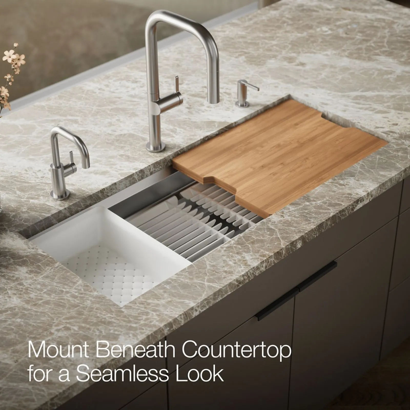 44" undermount single-bowl workstation kitchen sink^Kohler Best