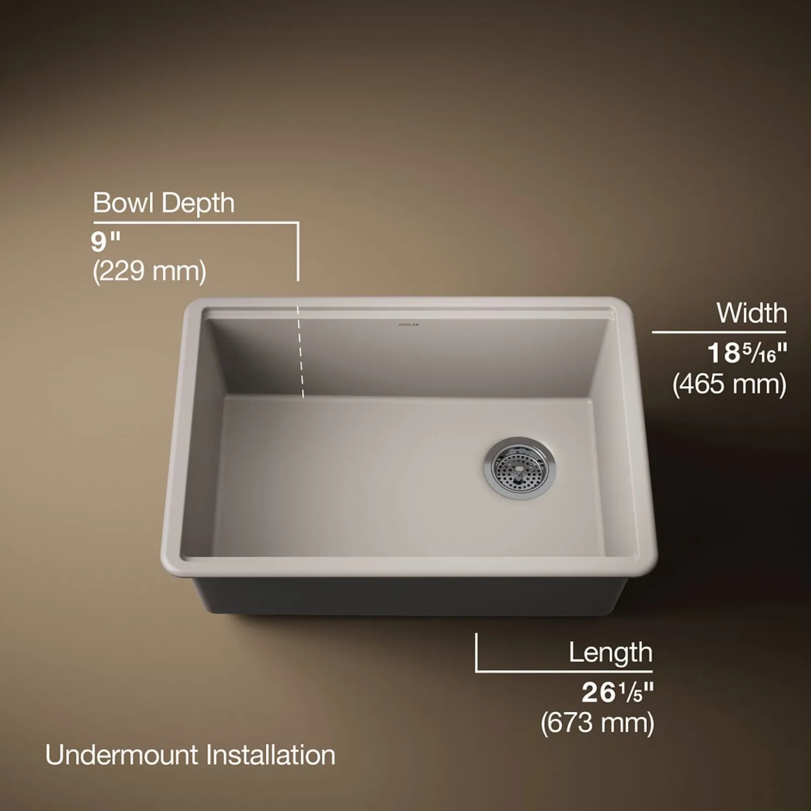 26-1/2" undermount single-bowl workstation kitchen sink^Kohler Outlet