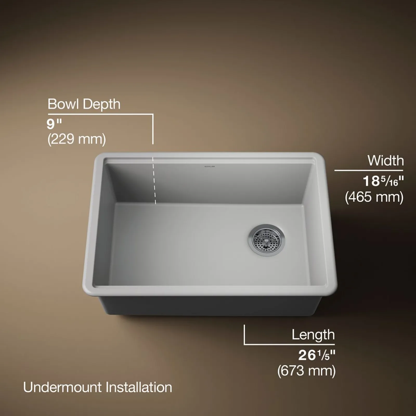 26-1/2" undermount single-bowl workstation kitchen sink^Kohler Outlet