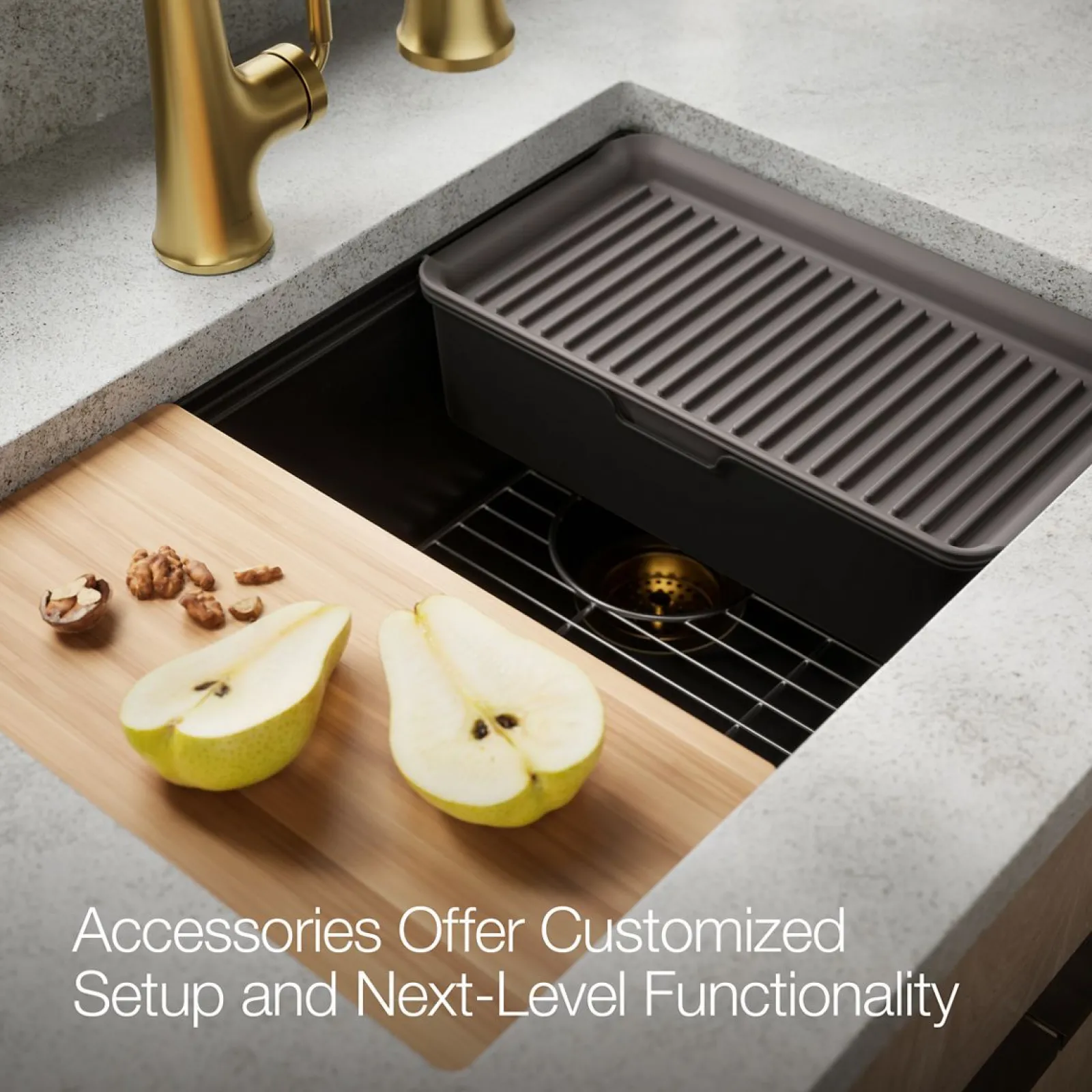26-1/2" undermount single-bowl workstation kitchen sink^Kohler Outlet