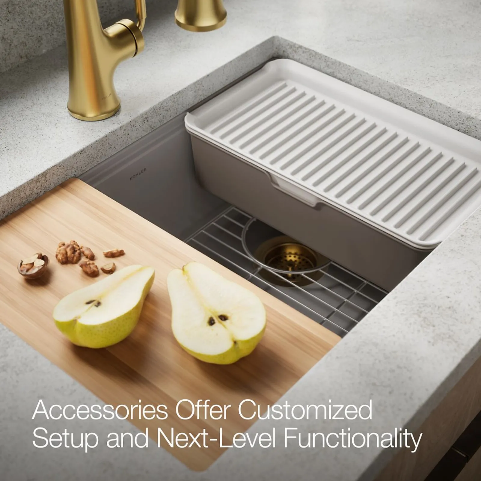 26-1/2" undermount single-bowl workstation kitchen sink^Kohler Outlet