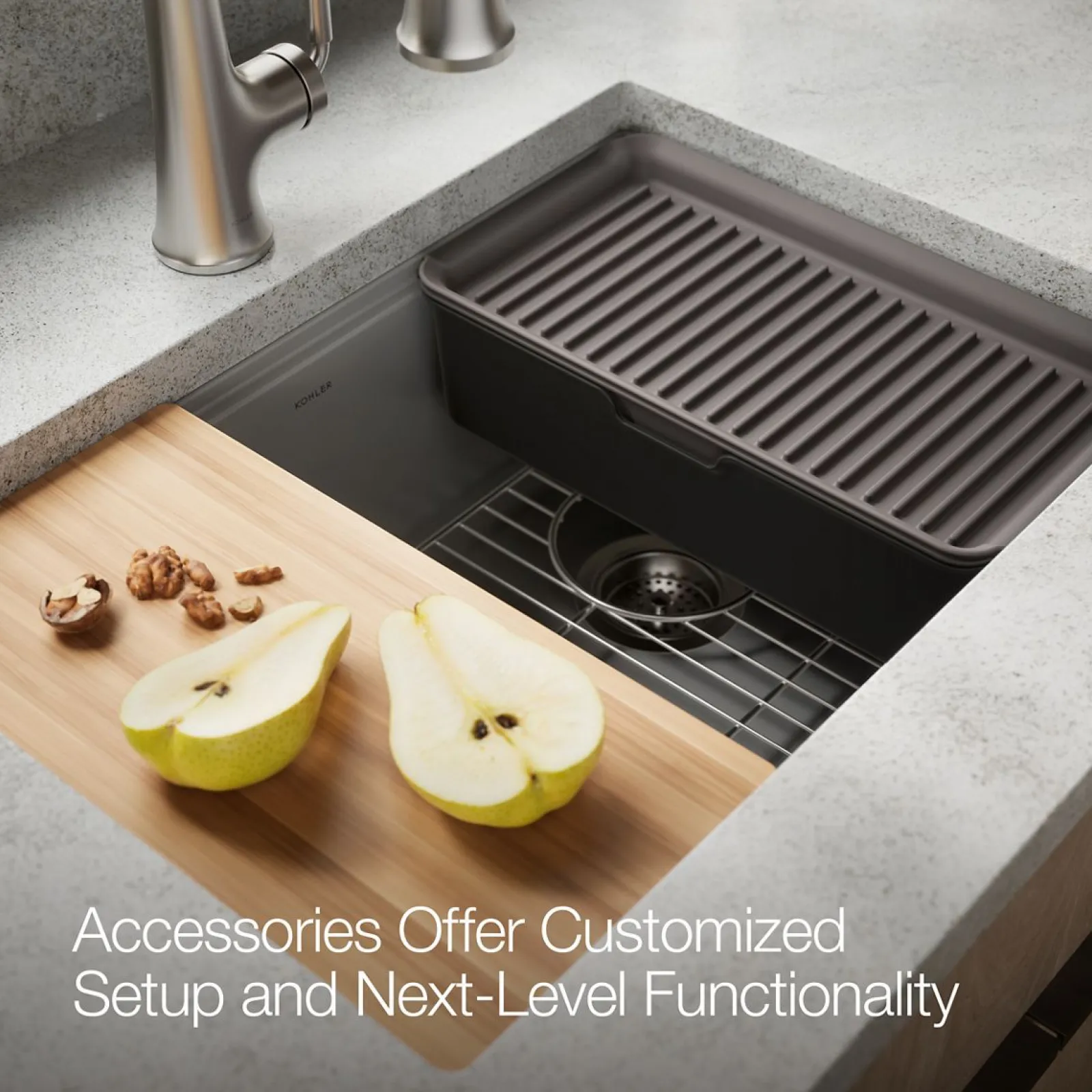 26-1/2" undermount single-bowl workstation kitchen sink^Kohler Outlet