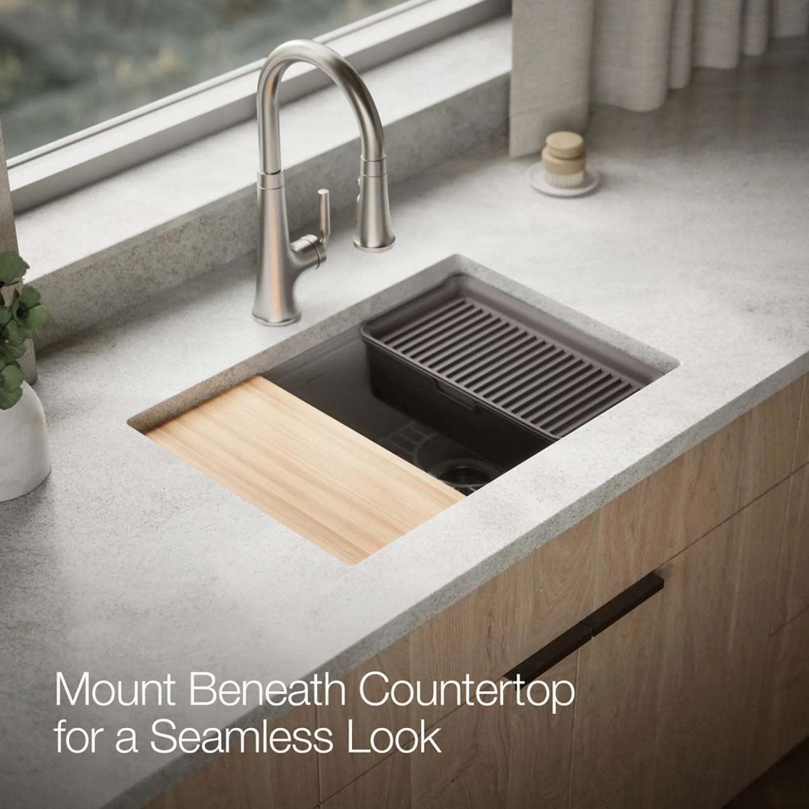 26-1/2" undermount single-bowl workstation kitchen sink^Kohler Outlet