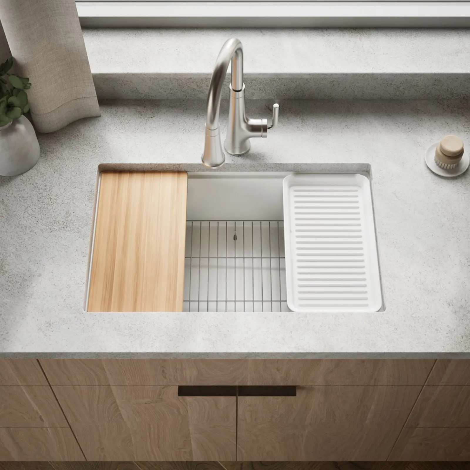 29-1/2" undermount single-bowl workstation kitchen sink^Kohler Outlet