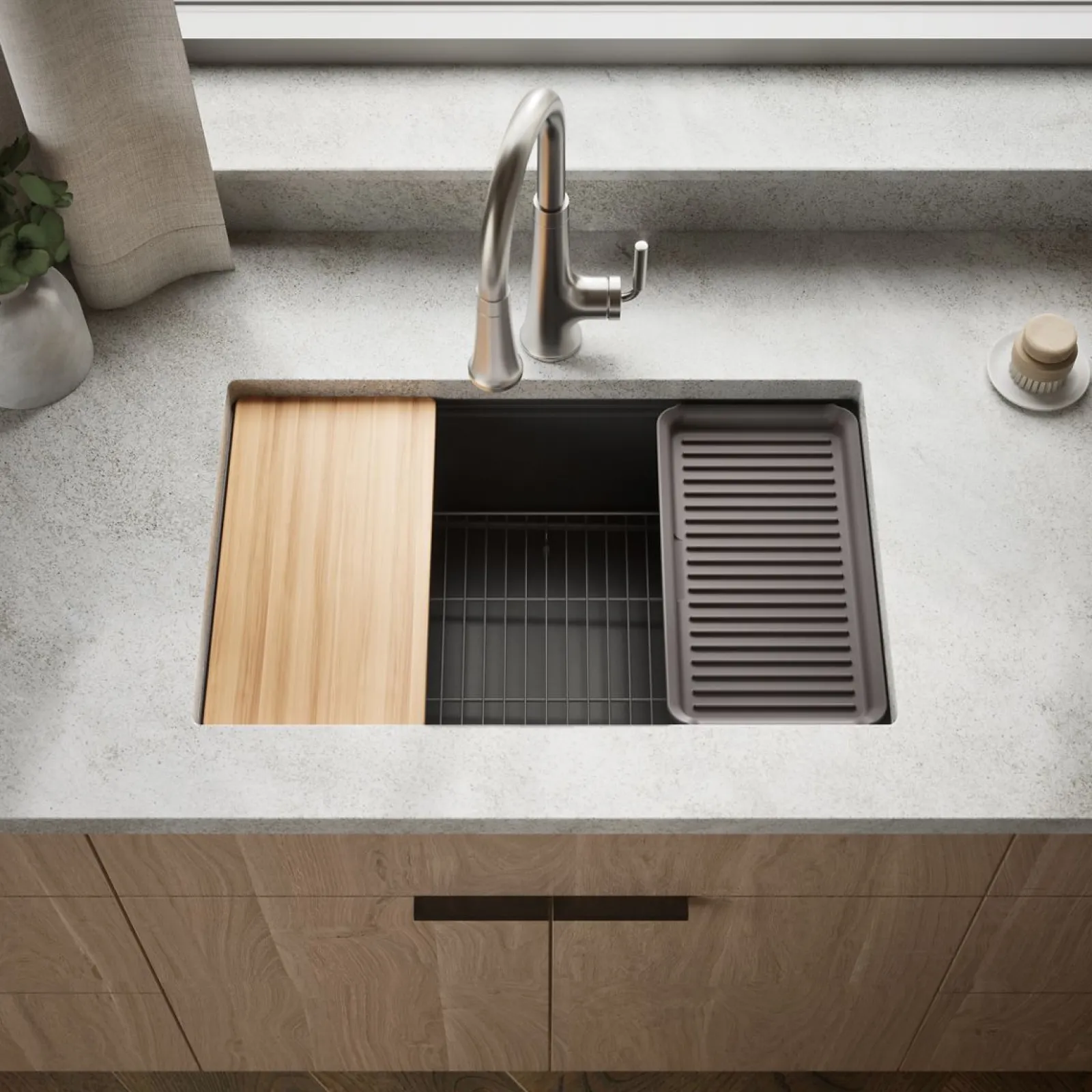 29-1/2" undermount single-bowl workstation kitchen sink^Kohler Outlet