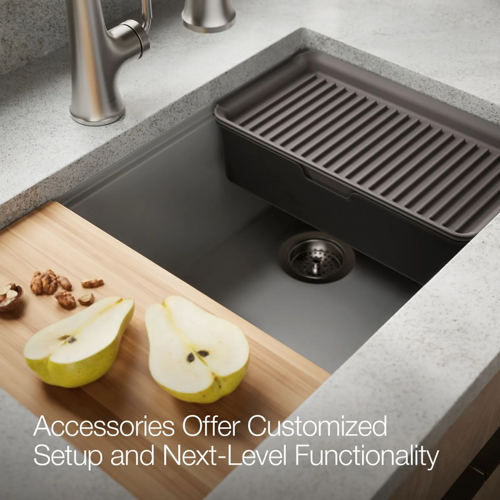 29-1/2" undermount single-bowl workstation kitchen sink^Kohler Outlet