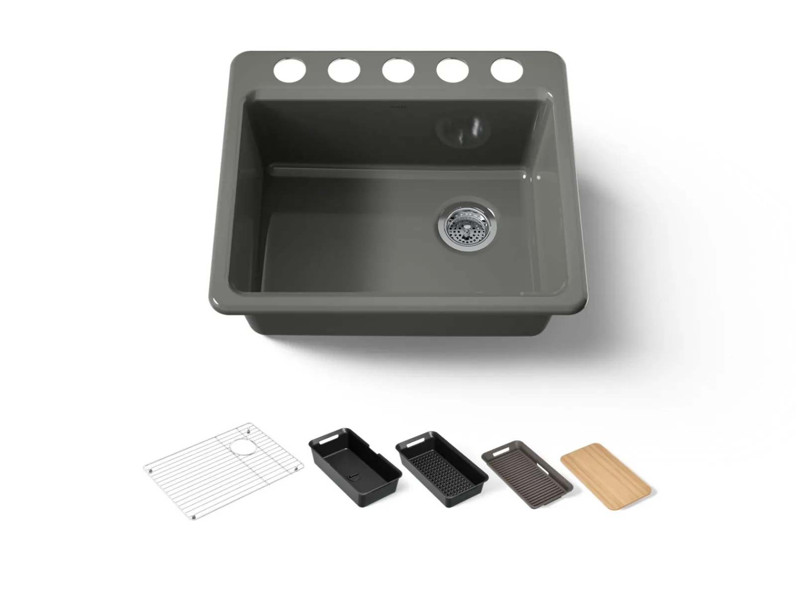 25" undermount single-bowl workstation kitchen sink^Kohler
