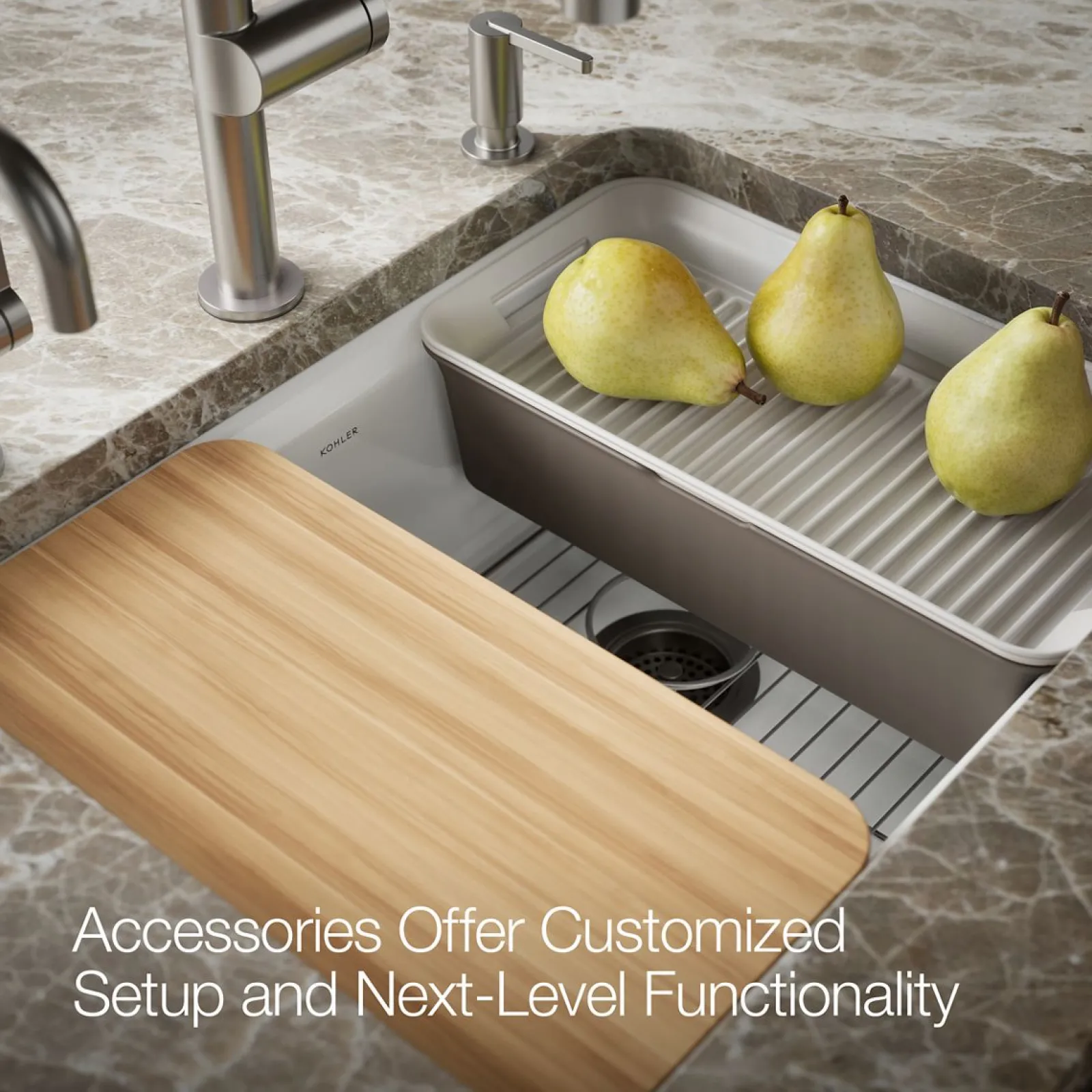 25" undermount single-bowl workstation kitchen sink^Kohler
