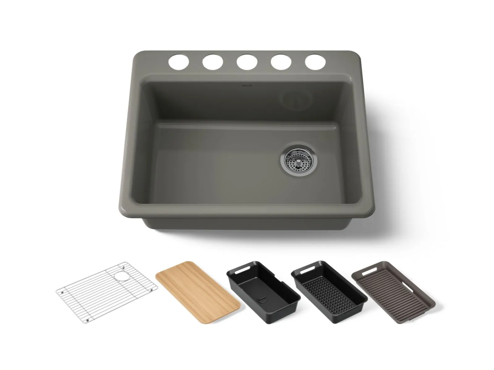 27" undermount single-bowl workstation kitchen sink^Kohler Hot