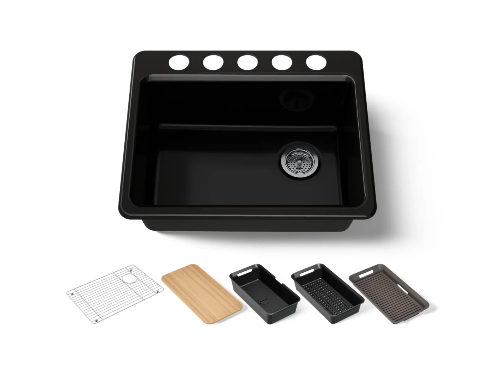 27" undermount single-bowl workstation kitchen sink^Kohler Hot