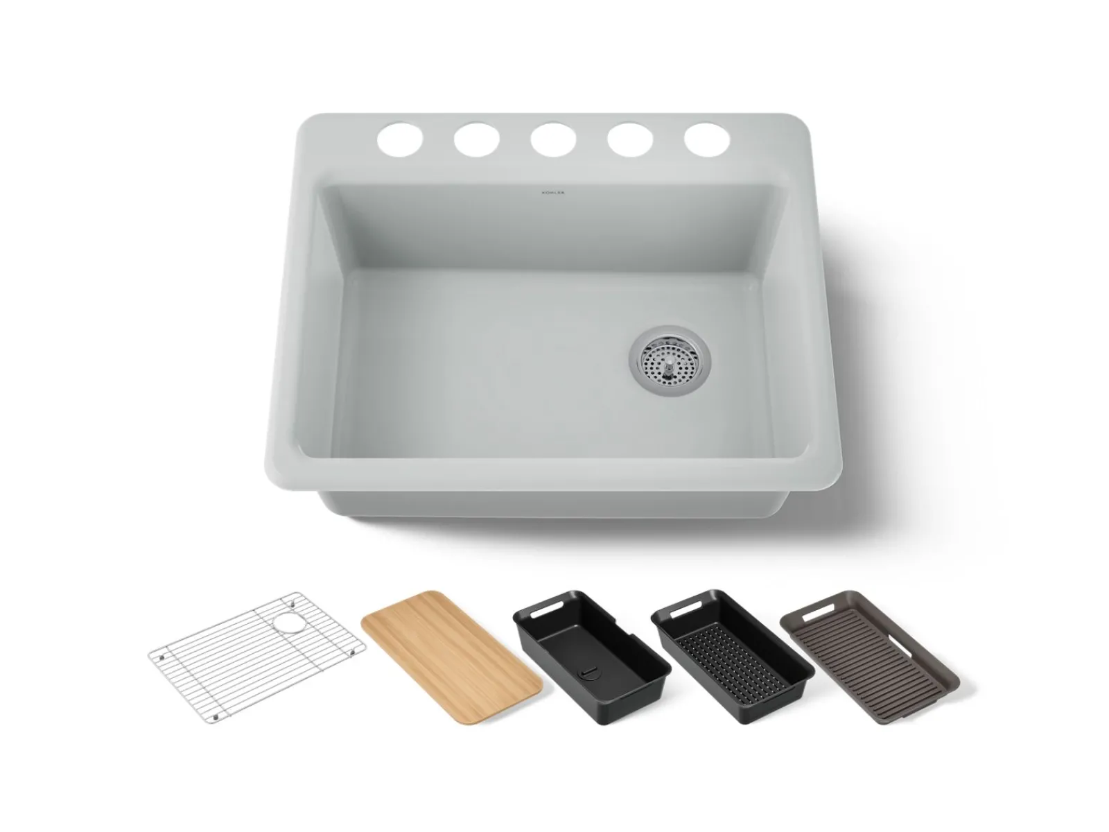 27" undermount single-bowl workstation kitchen sink^Kohler Hot