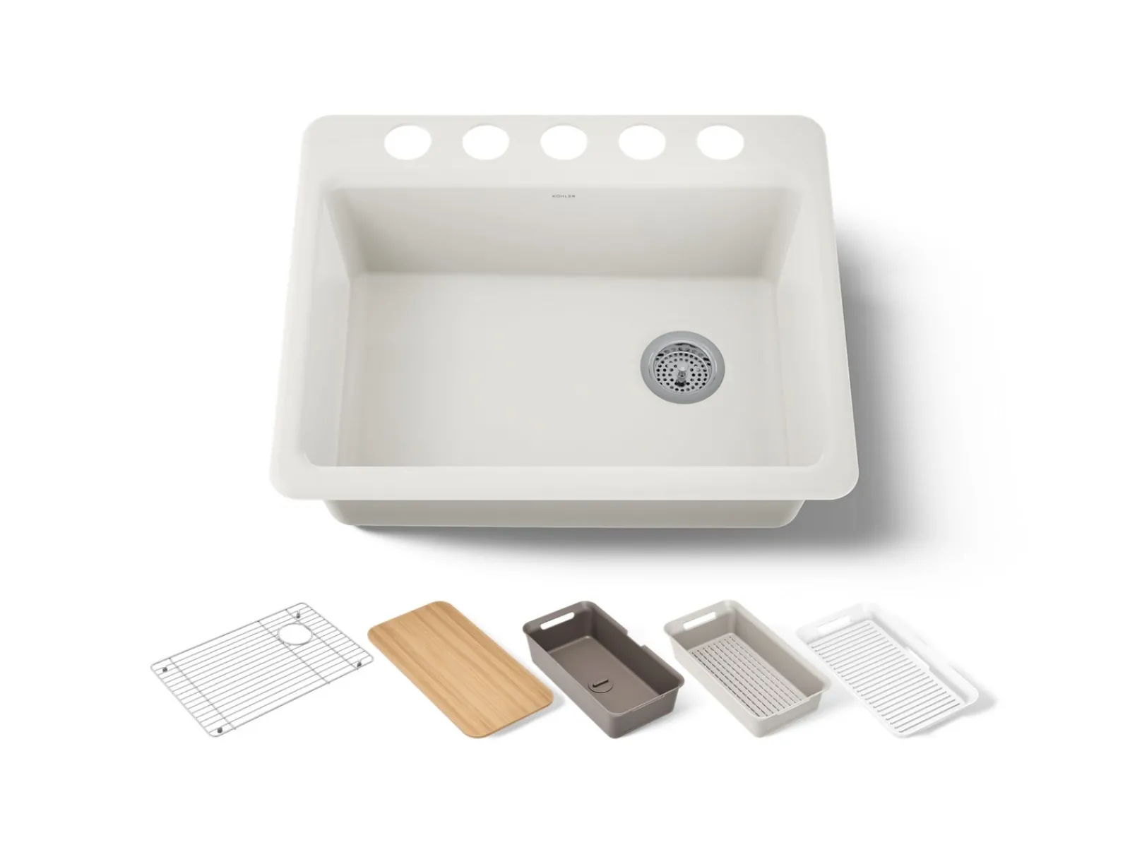 27" undermount single-bowl workstation kitchen sink^Kohler Hot