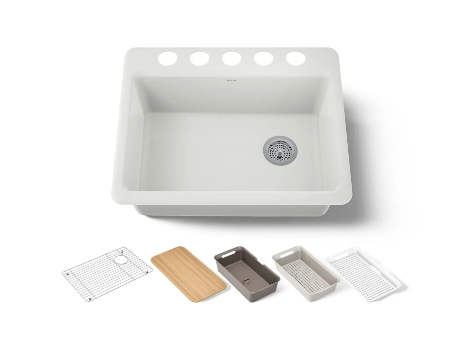 27" undermount single-bowl workstation kitchen sink^Kohler Hot