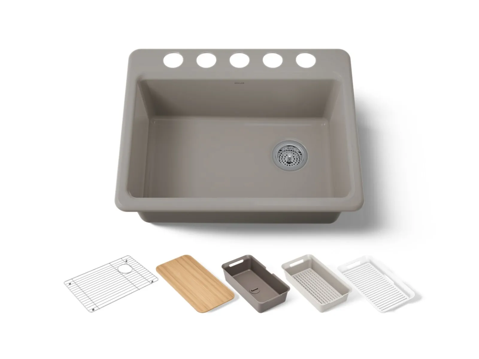27" undermount single-bowl workstation kitchen sink^Kohler Hot