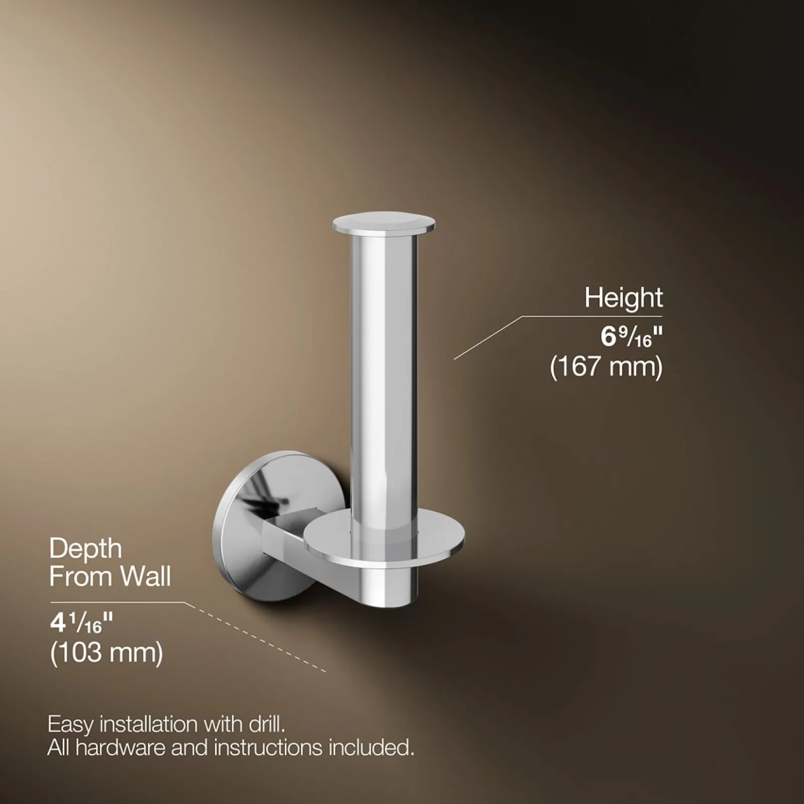 Vertical toilet paper holder^Kohler