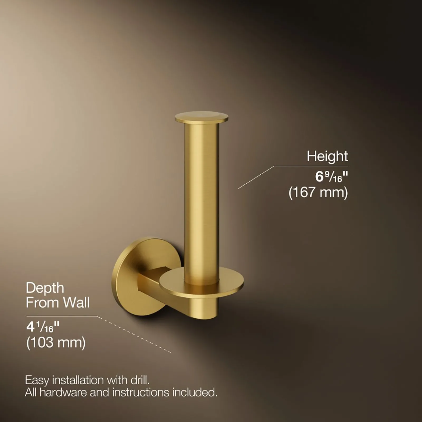 Vertical toilet paper holder^Kohler