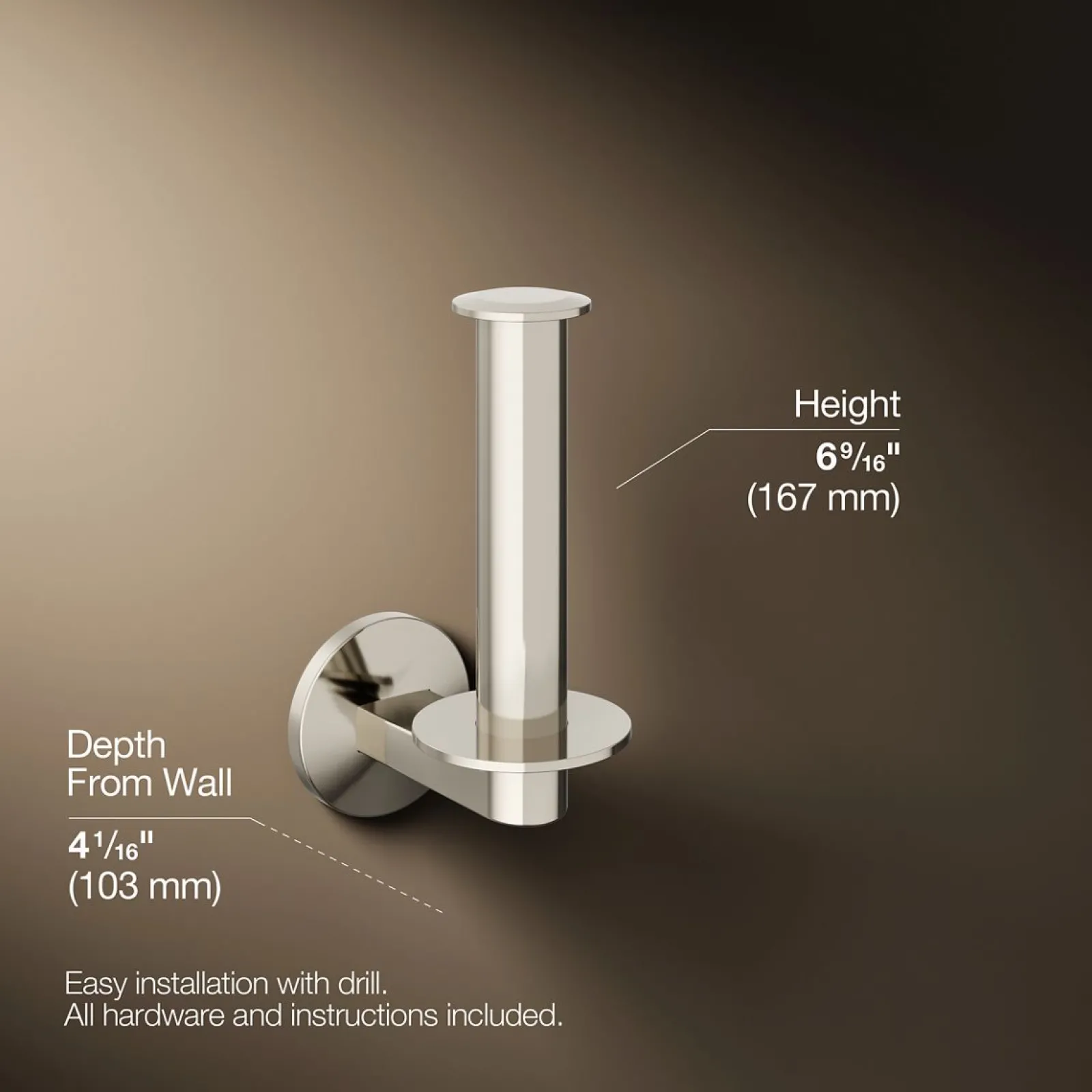 Vertical toilet paper holder^Kohler
