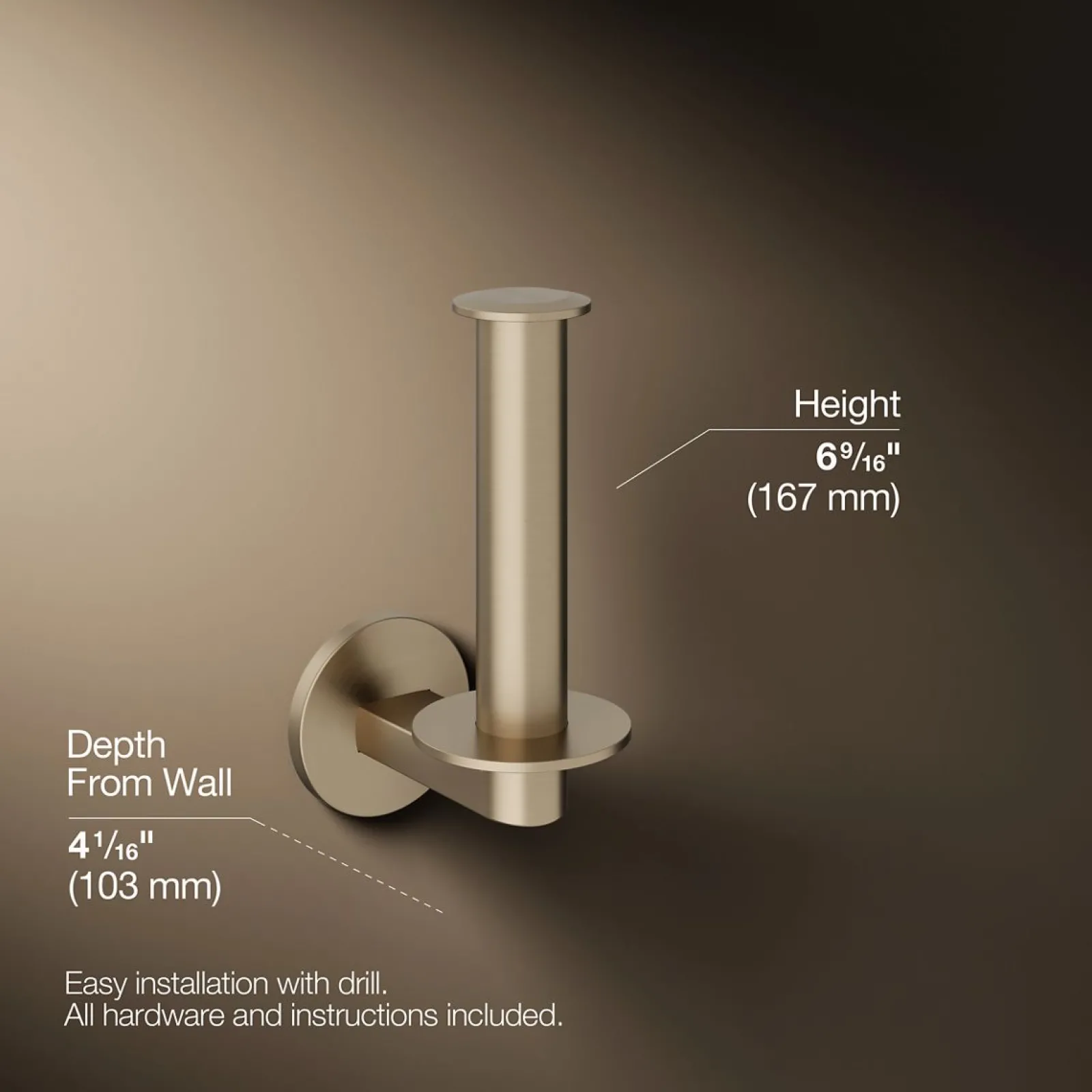 Vertical toilet paper holder^Kohler