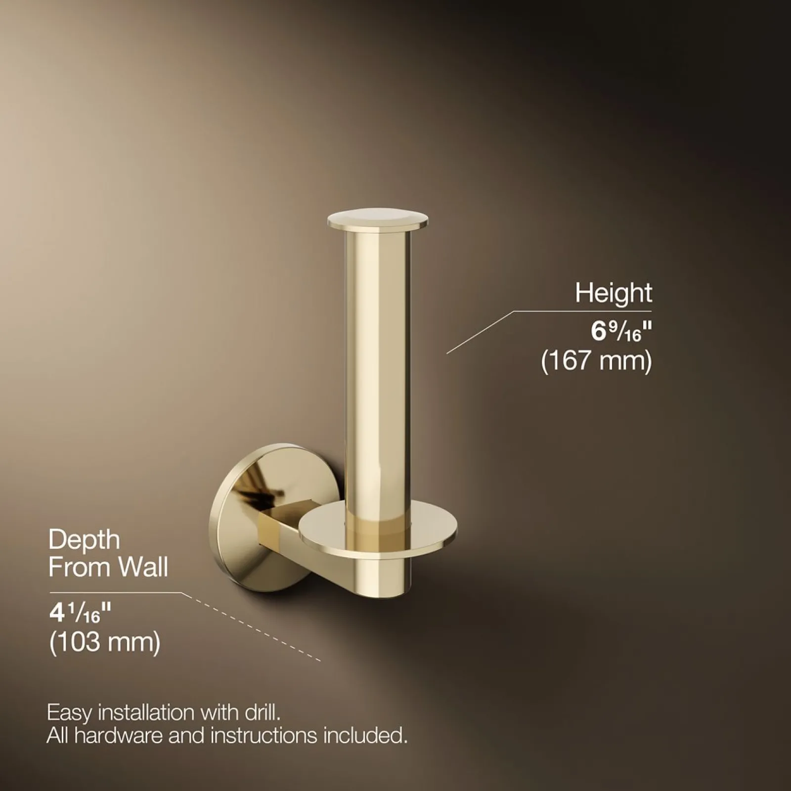 Vertical toilet paper holder^Kohler
