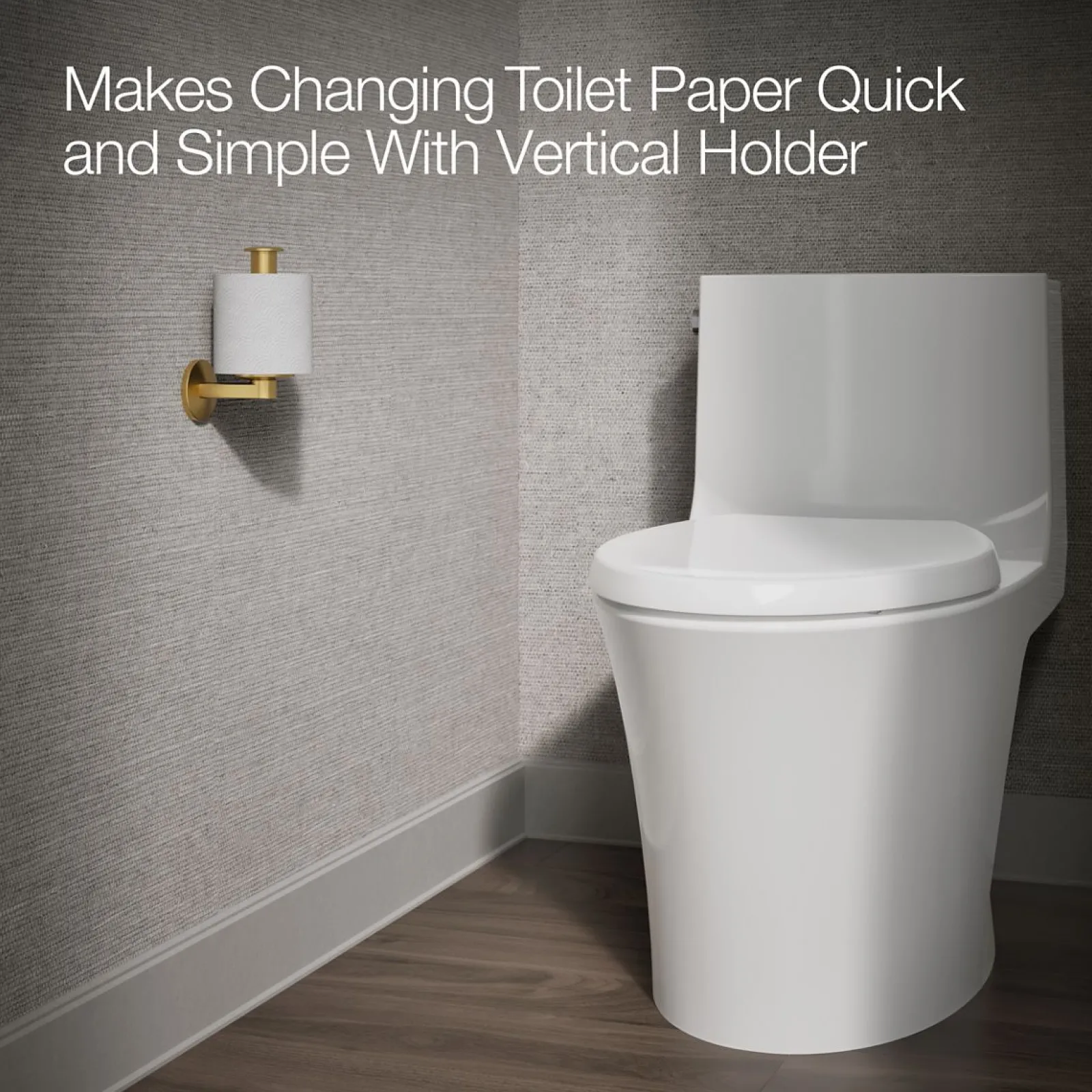Vertical toilet paper holder^Kohler