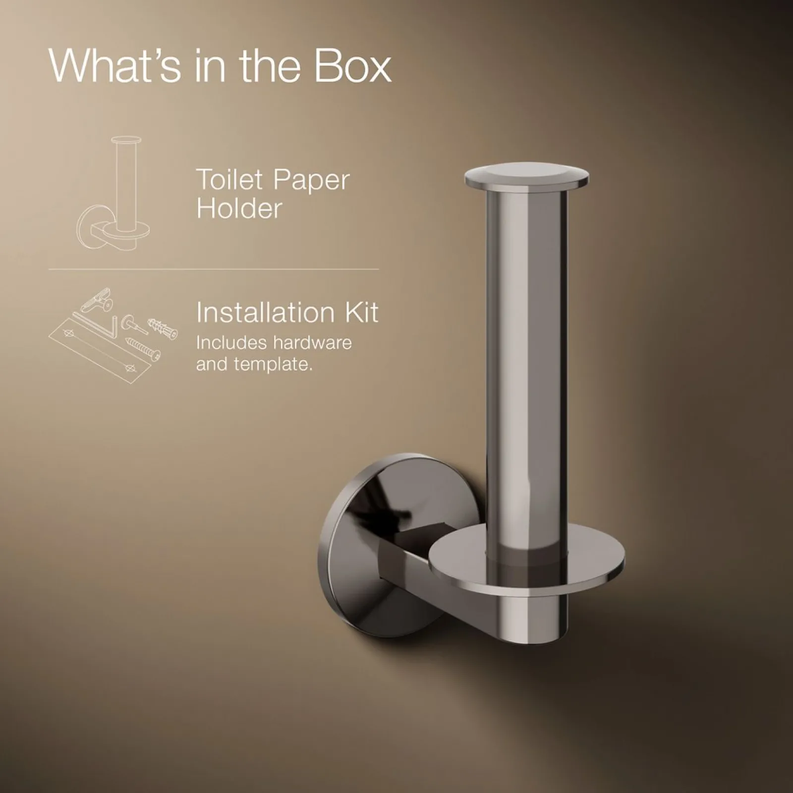 Vertical toilet paper holder^Kohler