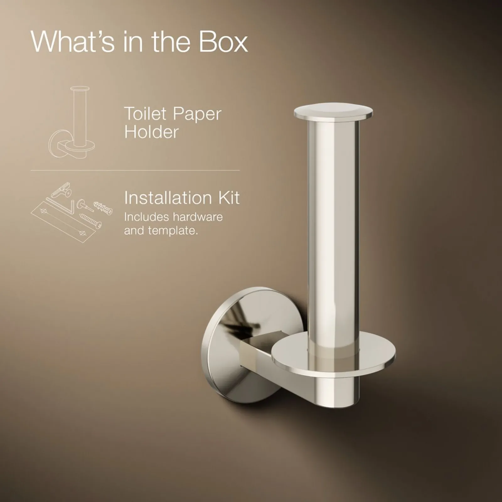 Vertical toilet paper holder^Kohler