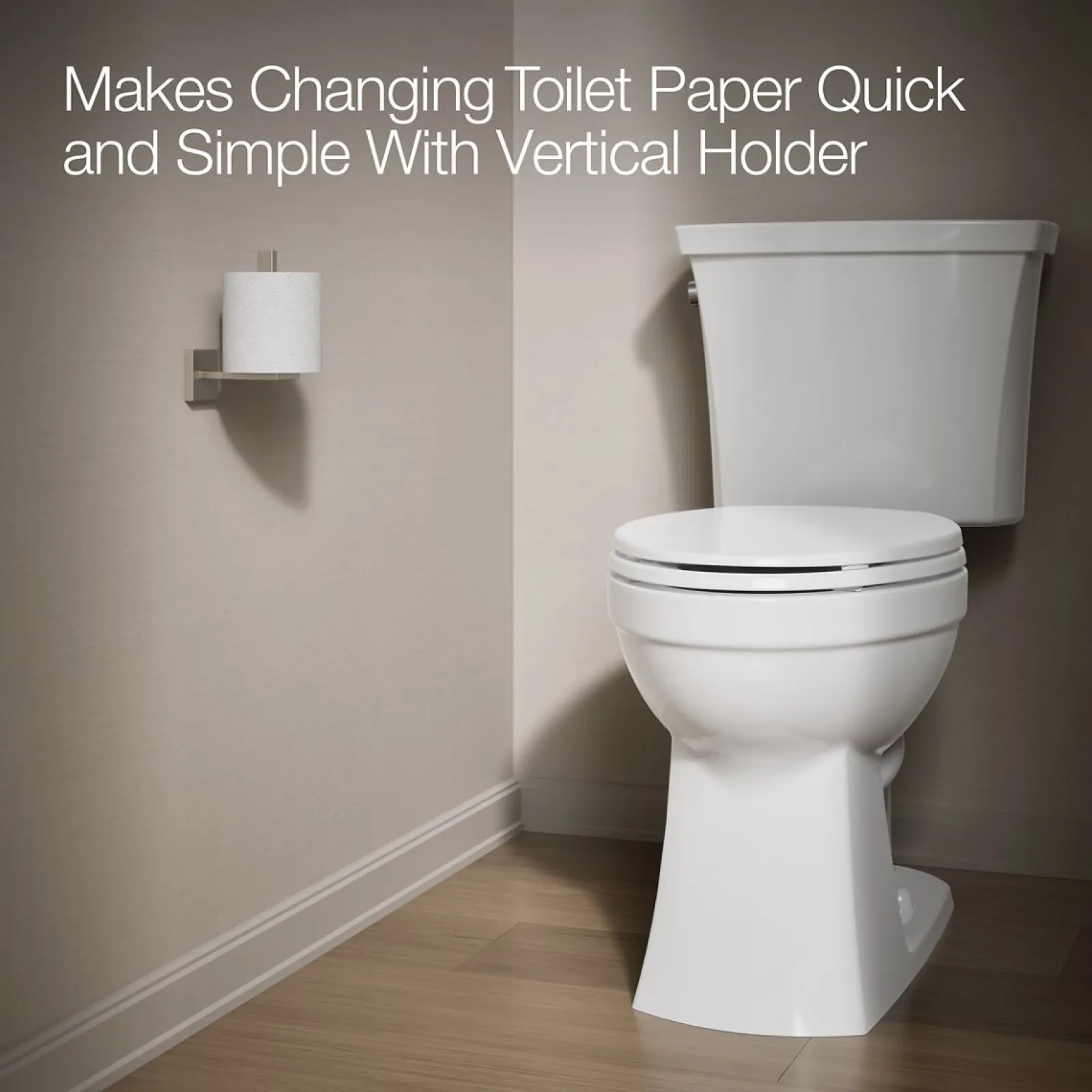 Vertical toilet paper holder^Kohler