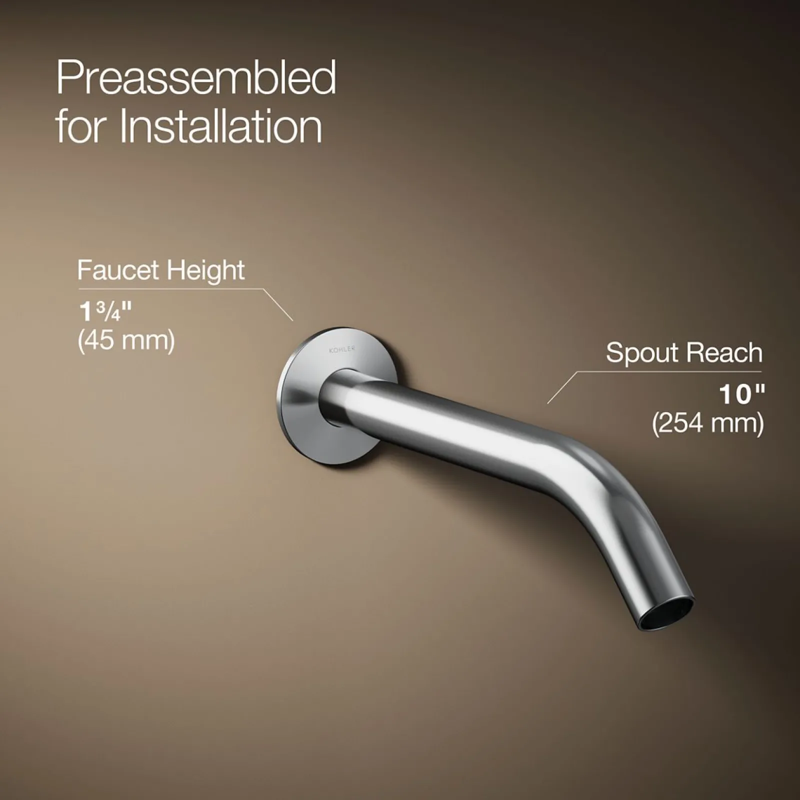 Wall-mount bathroom sink faucet spout with Tube design, 1.2 gpm^Kohler