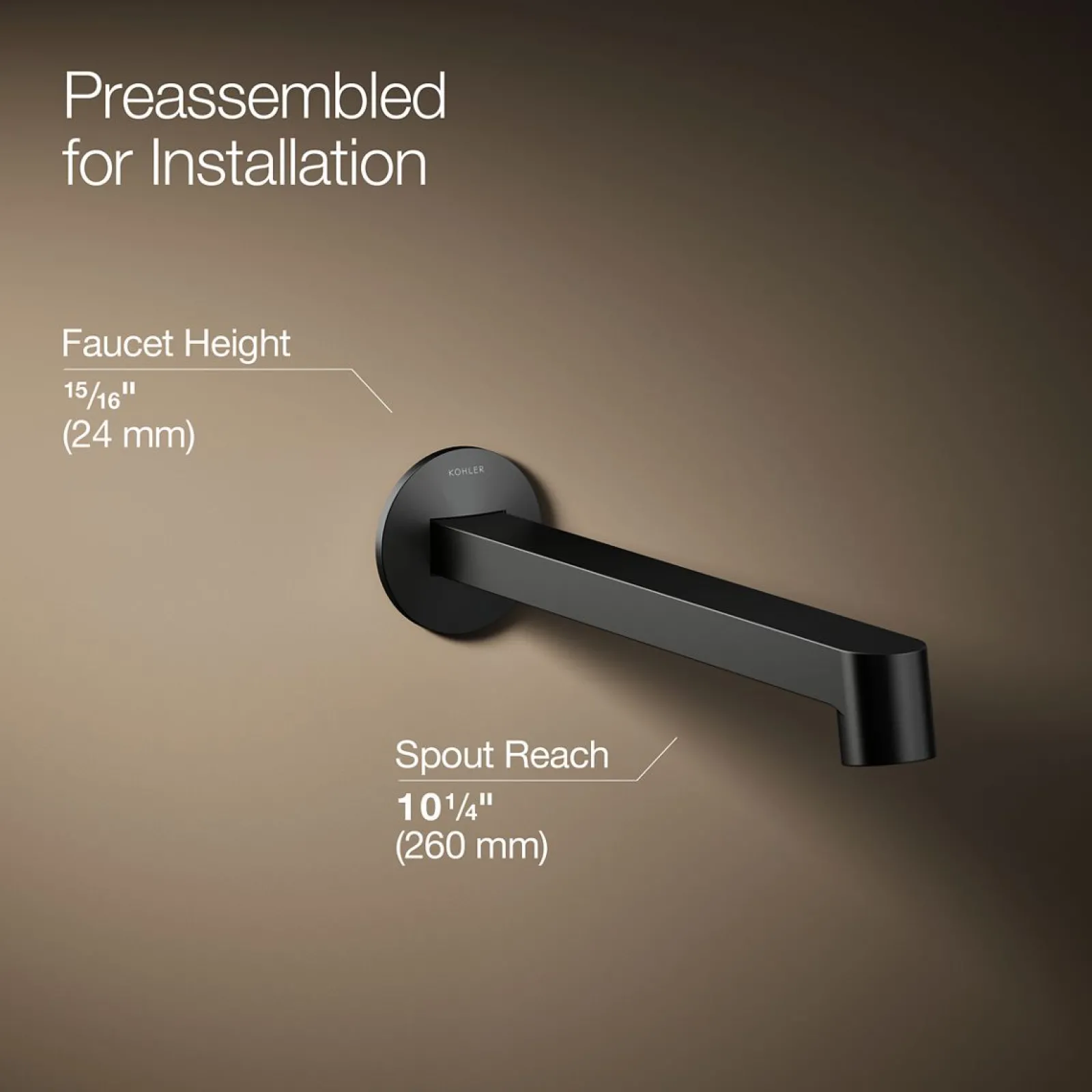 Wall-mount bathroom sink faucet spout with Row design, 1.2 gpm^Kohler Outlet