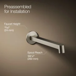 Wall-mount bathroom sink faucet spout with Row design, 1.2 gpm^Kohler Outlet