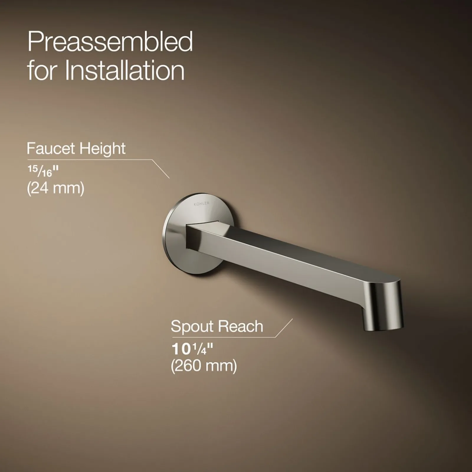 Wall-mount bathroom sink faucet spout with Row design, 1.2 gpm^Kohler Outlet