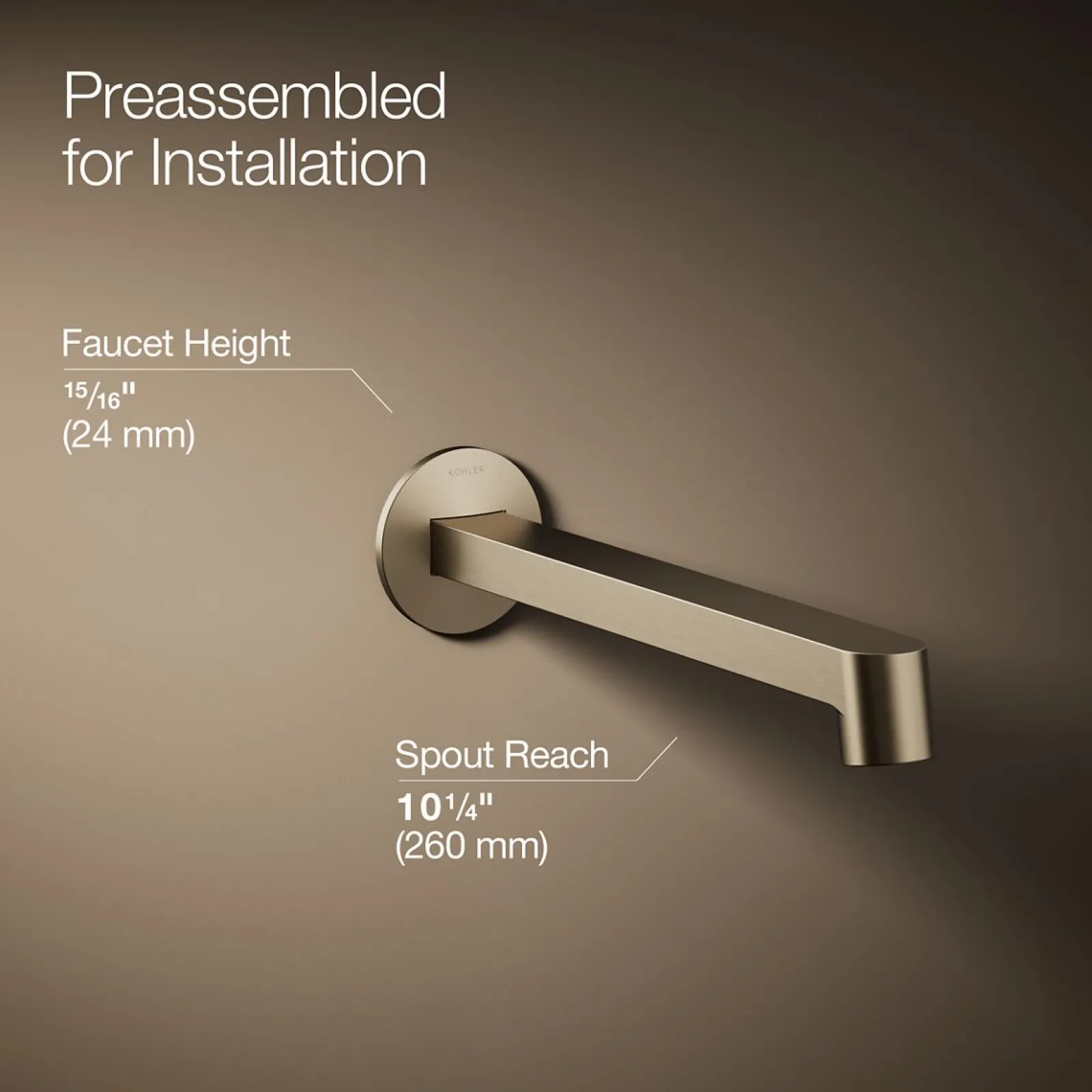 Wall-mount bathroom sink faucet spout with Row design, 1.2 gpm^Kohler Outlet