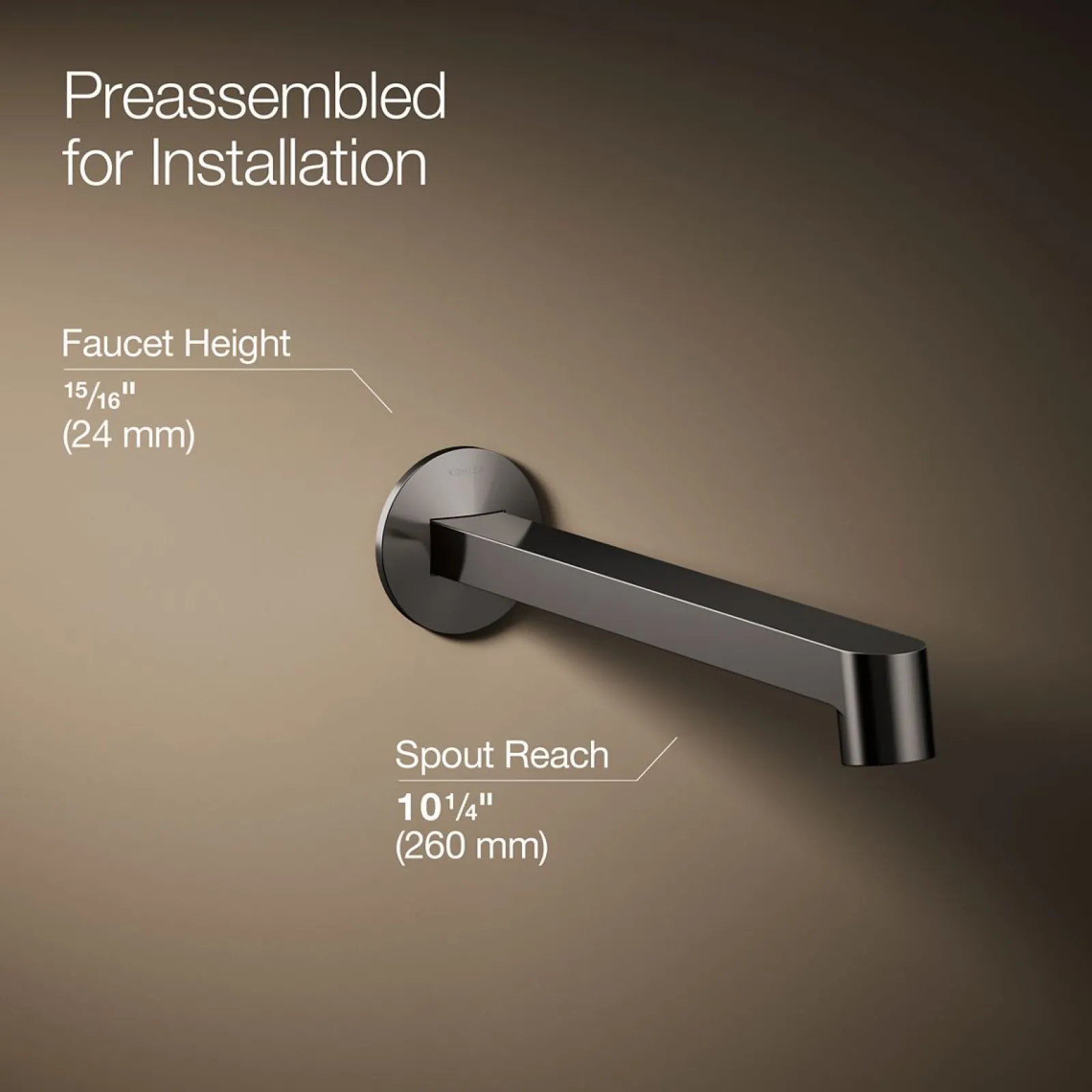 Wall-mount bathroom sink faucet spout with Row design, 1.2 gpm^Kohler Outlet
