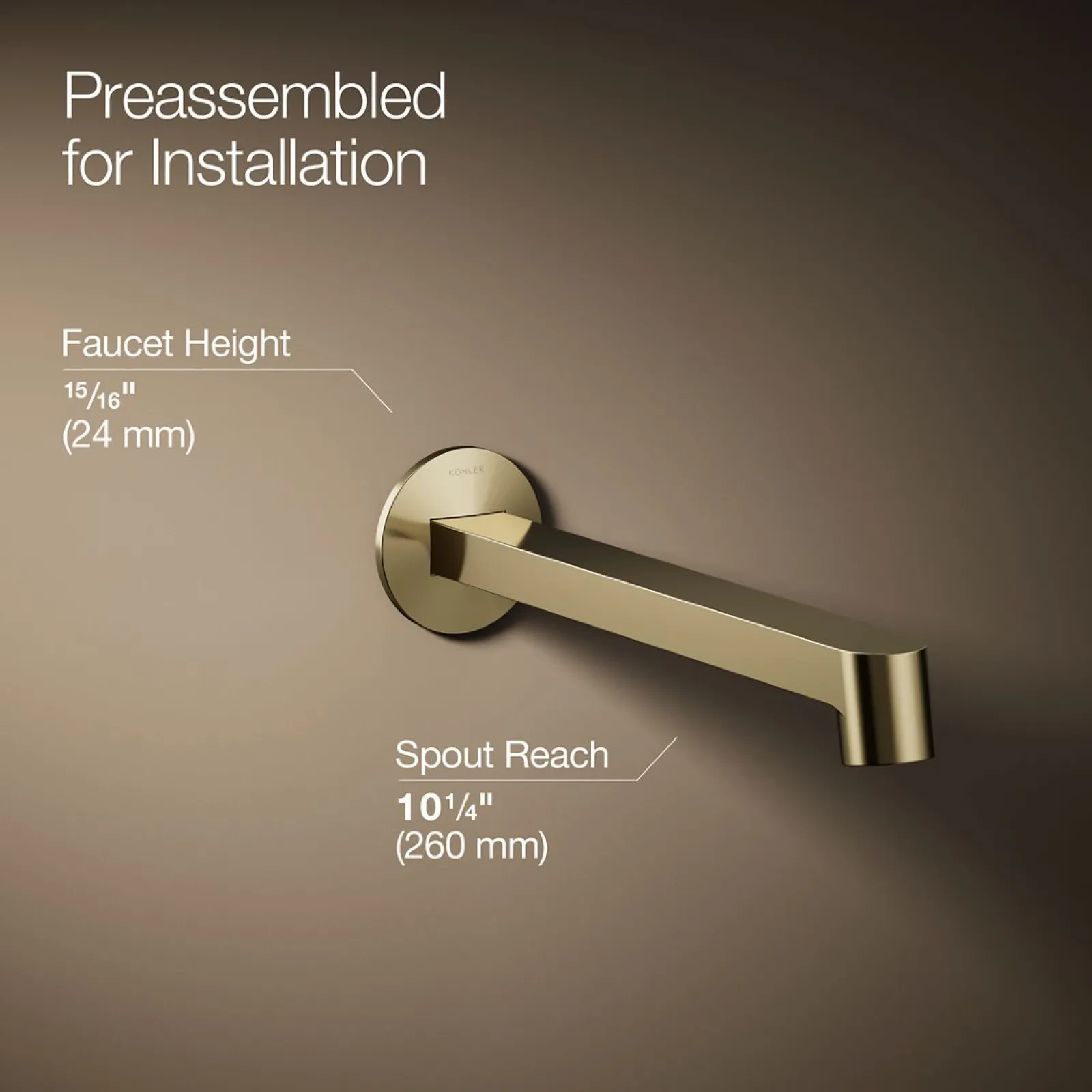 Wall-mount bathroom sink faucet spout with Row design, 1.2 gpm^Kohler Outlet