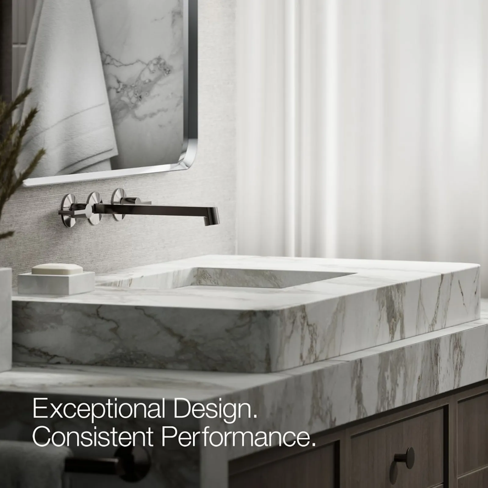 Wall-mount bathroom sink faucet spout with Row design, 1.2 gpm^Kohler Outlet