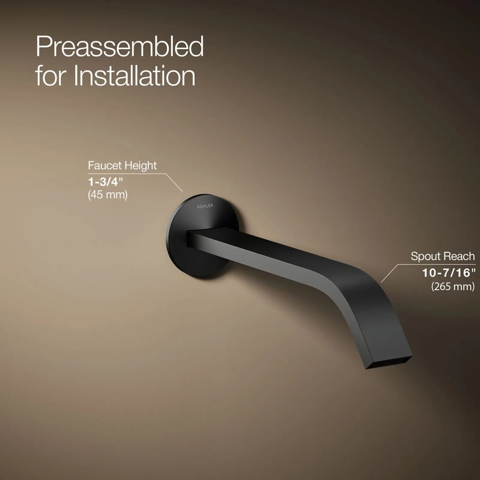 Wall-mount bathroom sink faucet spout with Ribbon design, 1.2 gpm^Kohler Online